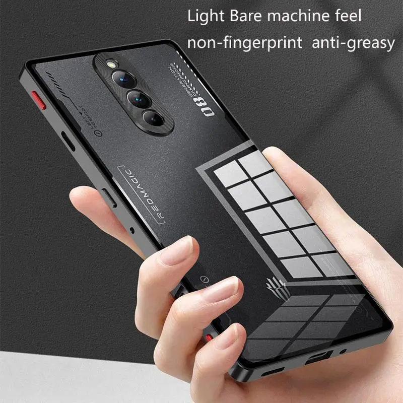Shockproof Hard Phone Case Shell For Red Magic 8 8S Pro Plus Aluminium Alloy Metal Frame Bumper+Tempered Glass Armor Back Cover
