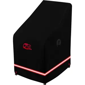 Patio Stackable Chair Cover, Heavy Duty  Outdoor Furniture Stacking 4-8 Chairs Covers, Anti-Fading Cover for Bar Stool Chair, Black, 26" W x 34" D x 45" H