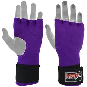 MRX Inner Gloves With Wraps Gel Padding Purple