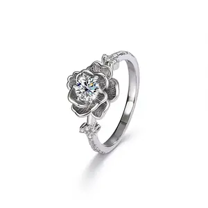 #10（Lillian）925 Sterling Silver Synthetic Moissanite Ring