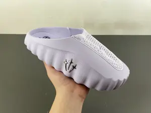 Light Purple Perforated Breathable One-piece Slippers, Resilient Sole Lowers Foot Stress, preventing stuffy feet indoors & outdoors and easing soreness from prolonged standing