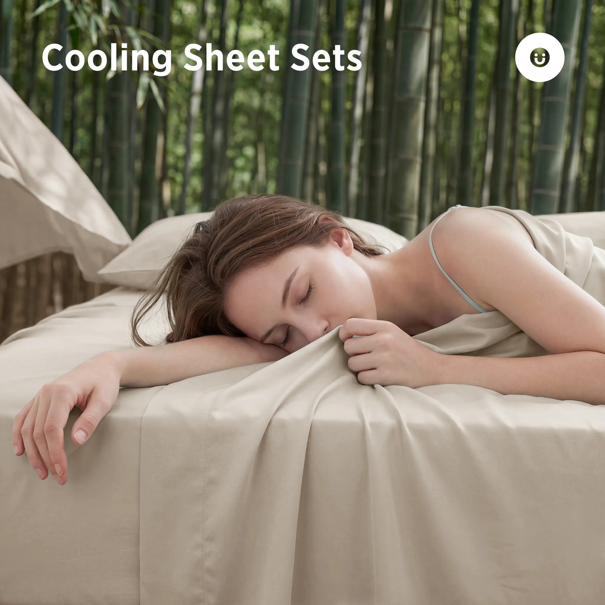 【September Stock Up 】Bedsure  Cooling  Sheet Set, Rayon Derived from Bamboo, PureWoven, Breathable & Soft, Deep Pocket, Hotel Luxury Silky Bedding for Hot Sleepers