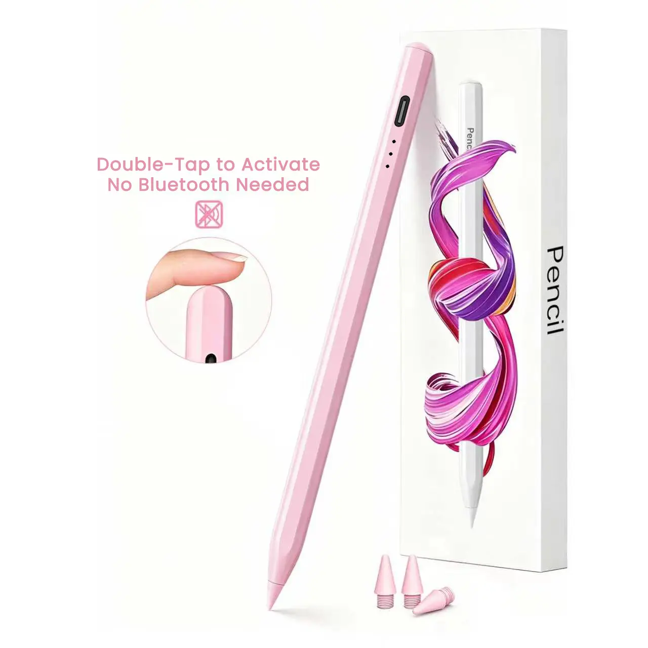 Stylus Pen for iPad 2018-2026,Palm Rejection&Magnetic Attach | Tilt Sensitivity, USB-C Fast Charging, Reliable Precision & Smooth Writing Pencil for Apple Pencil iPad 6th-11th iPad Pro Air Mini