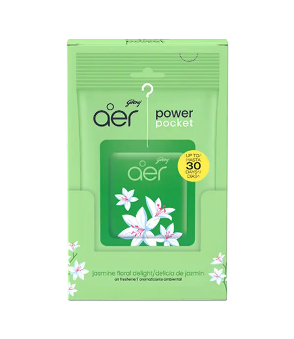Godrej Aer Power Pocket, Jasmine Floral Delight, Pack of 6