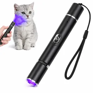 Pet Stain Detector UV Flashlight, 365nm Black Light for Pet Urine Stains, Rechargeable Wood’s Lamp for Cat Dog Fur & Skin Check, Portable Waterproof Pet Stain Light with Multi-Light Modes for Home Cleaning & Cat Play