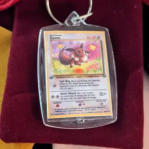 Custom Eevee Keychain Amiibo(Isabelle Amiibo) for Nintendo Switch, Wii U & 3DS - Unique Parody Gift for Pokemon Fans