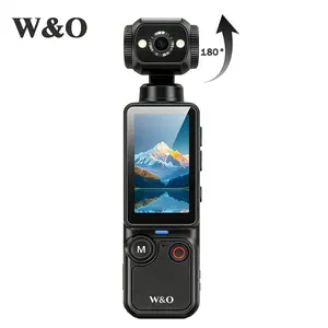 W&O 2.5K Vlogging Camera with 32GB Card, Video Recorder, Digital Vlogging Camera with 180° Rotating Lens, Full Body Camera for Vlogging, Travel & Daily Life Recording, Modern Gadget, Durable Construction, CamcorderChristmas Birthday Gift