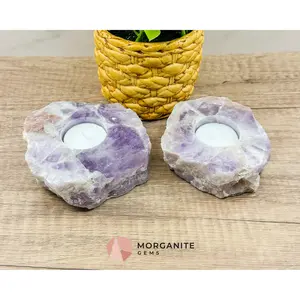 Amethyst Tea Light Candle Holder – Elegant Natural Decor
