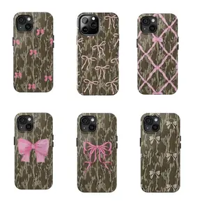 Bottomland Camo Pink Bow Her, Hunting Duck Tough 2-piece Phone Case, 11,12,13,14,15,16