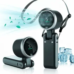 Westdeer Portable Handheld Turbine Fan,3-in-1 rechargeable handheld fan,  5-speed settings, powered by a 4000mAh battery with up to 10 hours of runtime, featuring air turbine technology perfect for outdoor activities, travel, work, and a summer essential