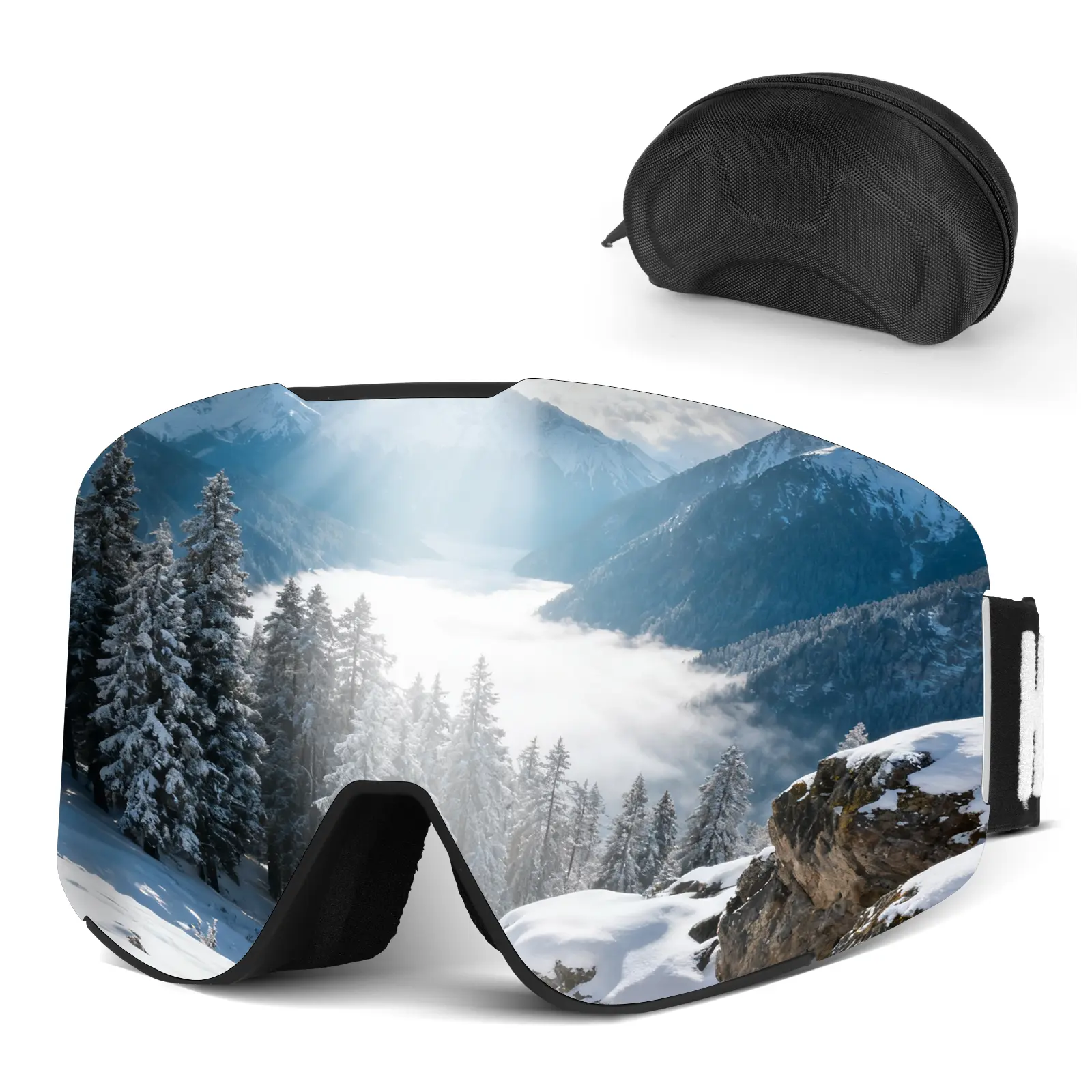 Photochromic Ski & Snowboard Goggles for Men & Women - Anti-Fog, UV400 Protection, Shiny Lens, 3-Layer Padding, Included Case, Triple-Layer Padding