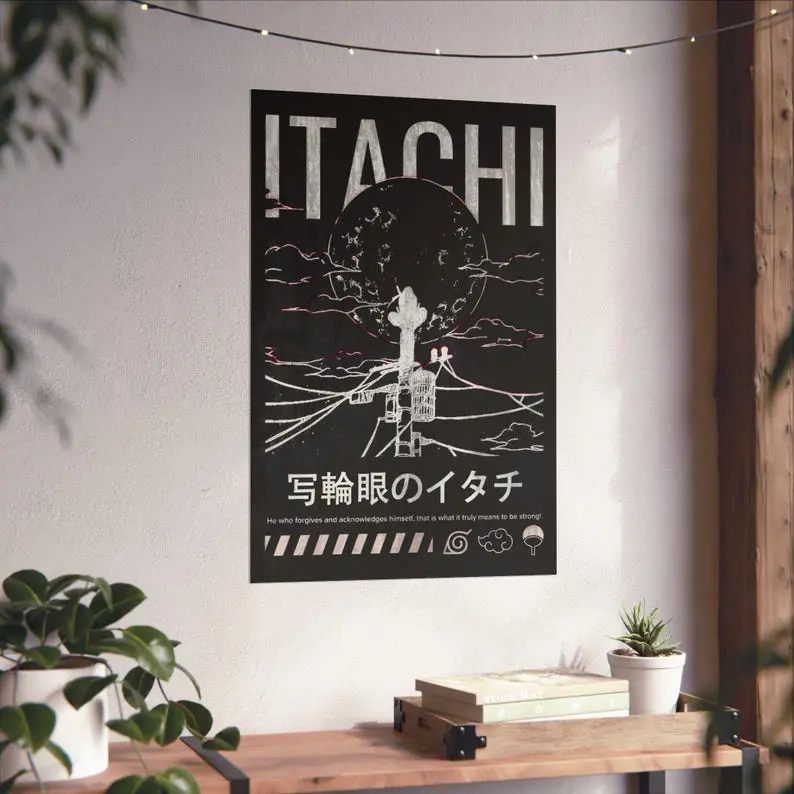 Itachi Poster, Akatsuki Anime Wall Art, Dark Manga Decor, Shinobi Fan Gift