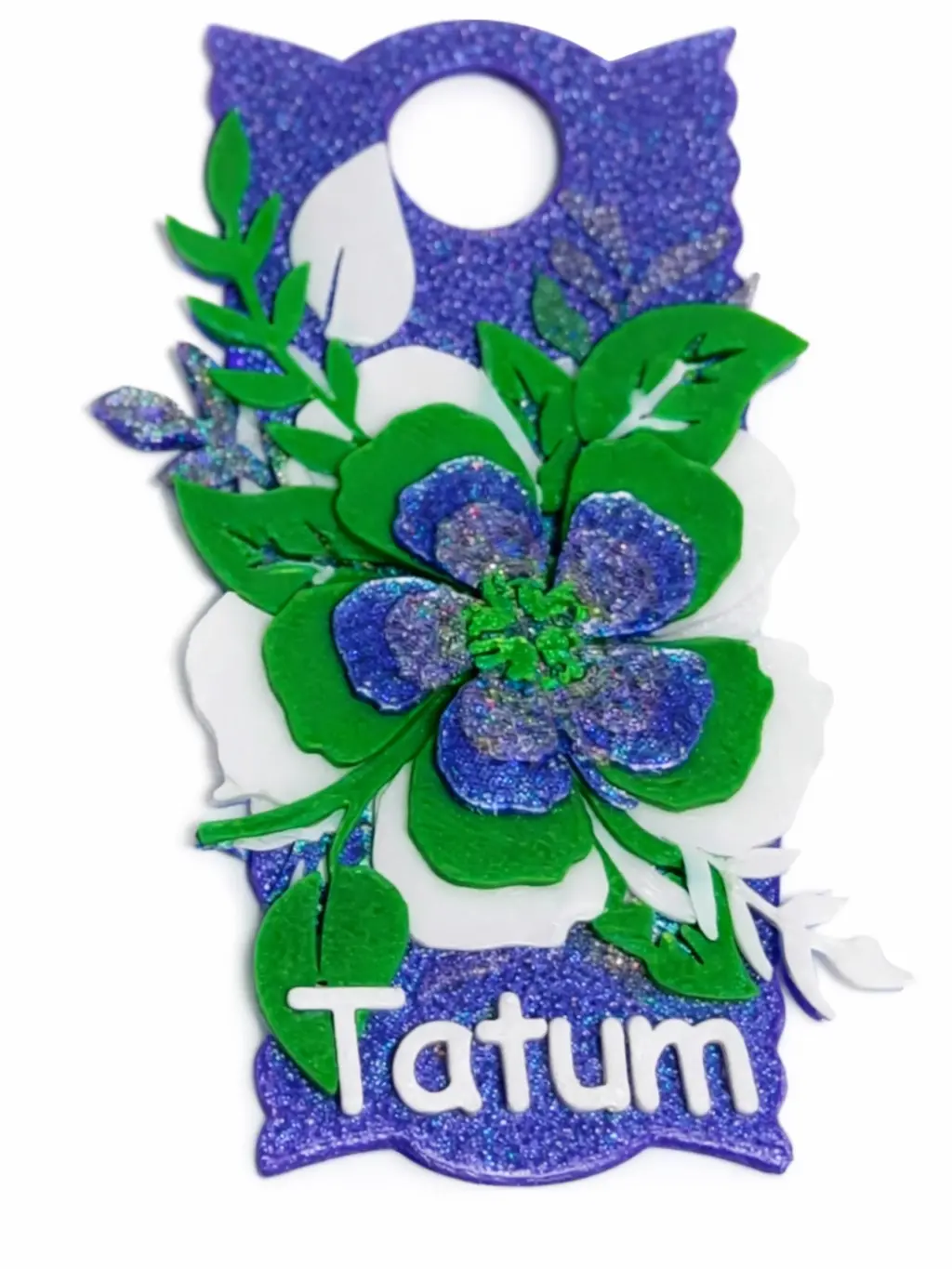 Stanley 40oz 3D Printed raised flower Nameplate for Flowstate Quencher H2.0 Tumbler