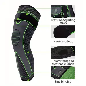 2-Pack of Stretch Compression Sleeves, Suitable for Thighs, Calves, Knee Support, Warmth, Extended Length, Unisex, Black