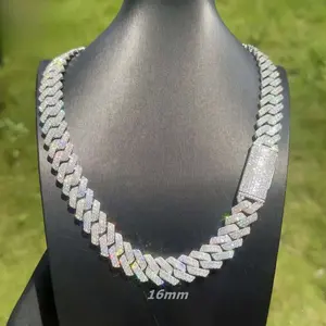 Moissanite Diamond Cuban Link Chain Wide 8Mm-20Mm