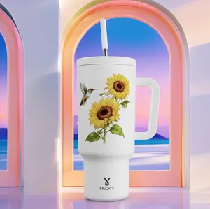 【MEOKY×Ciaobellaapparel】40oz Sunflower Tumbler,Hot Water Mug,Keeps Hot&Cold |,Fits Car Cup Holders,Stainless Steel Insulated cup,Office & Travel Essential
