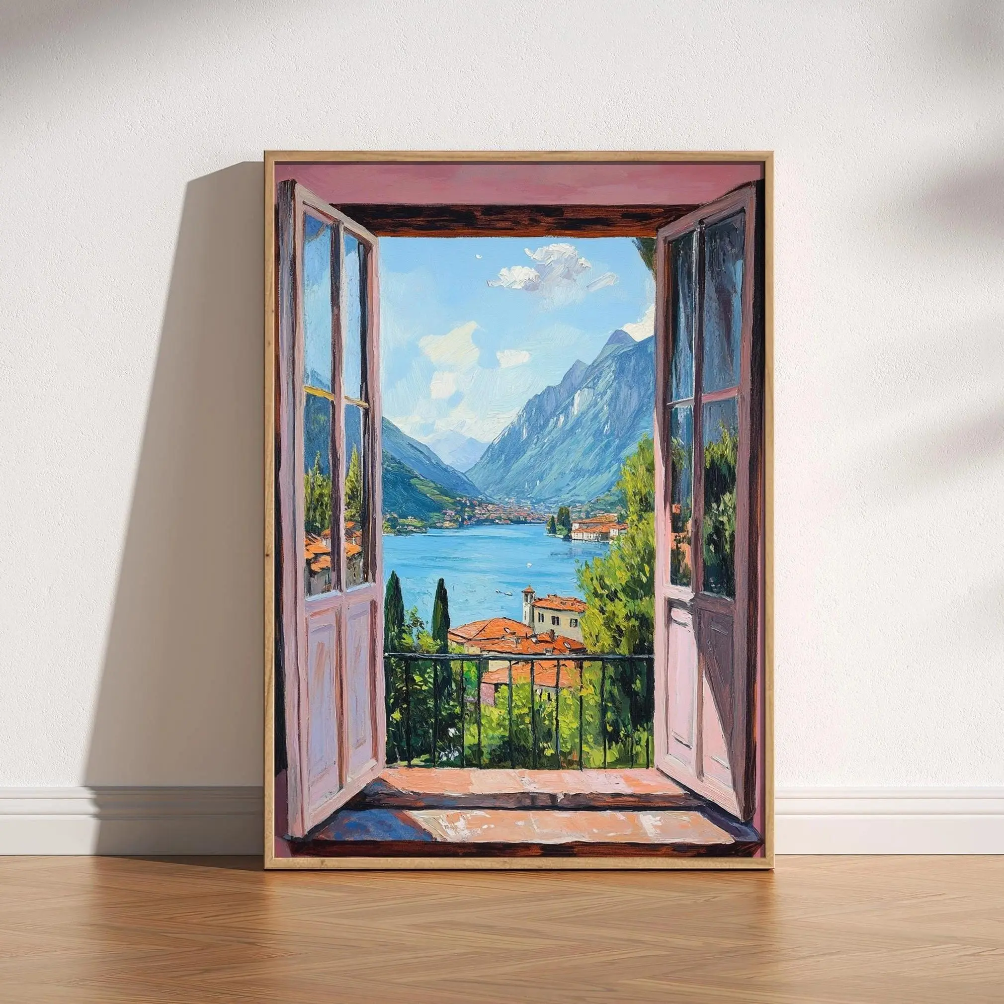 Open Window Henri Matisse Print, Henri Matisse Style Fauvism Painting, Modern Exhibition Print, Patio Doors Italy Mediterranean, Lake Como