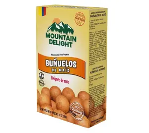 Mountain Delight Buñuelos Mix – 24 oz (680 g) – Colombian Cheese Fritter Baking Mix – Gluten Free – Imported