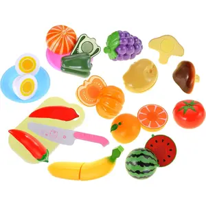 28 Pcs 16 Items Kitchen Cutting Play Fruit & Vegetables Toy for Kids | Pretend Cooking Vegan Play Set | Educational & Imaginative Birthday Gift for Toddler & Baby, Boys & Girls