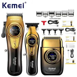 Kemei Rechargeable Electric Trimmer Kit, Professional Haircutting & Shaving Tool Set, Cordless Clippers Set, Wireless Cutting Machine Km-1691/1677/t228, Hair Clipper Set