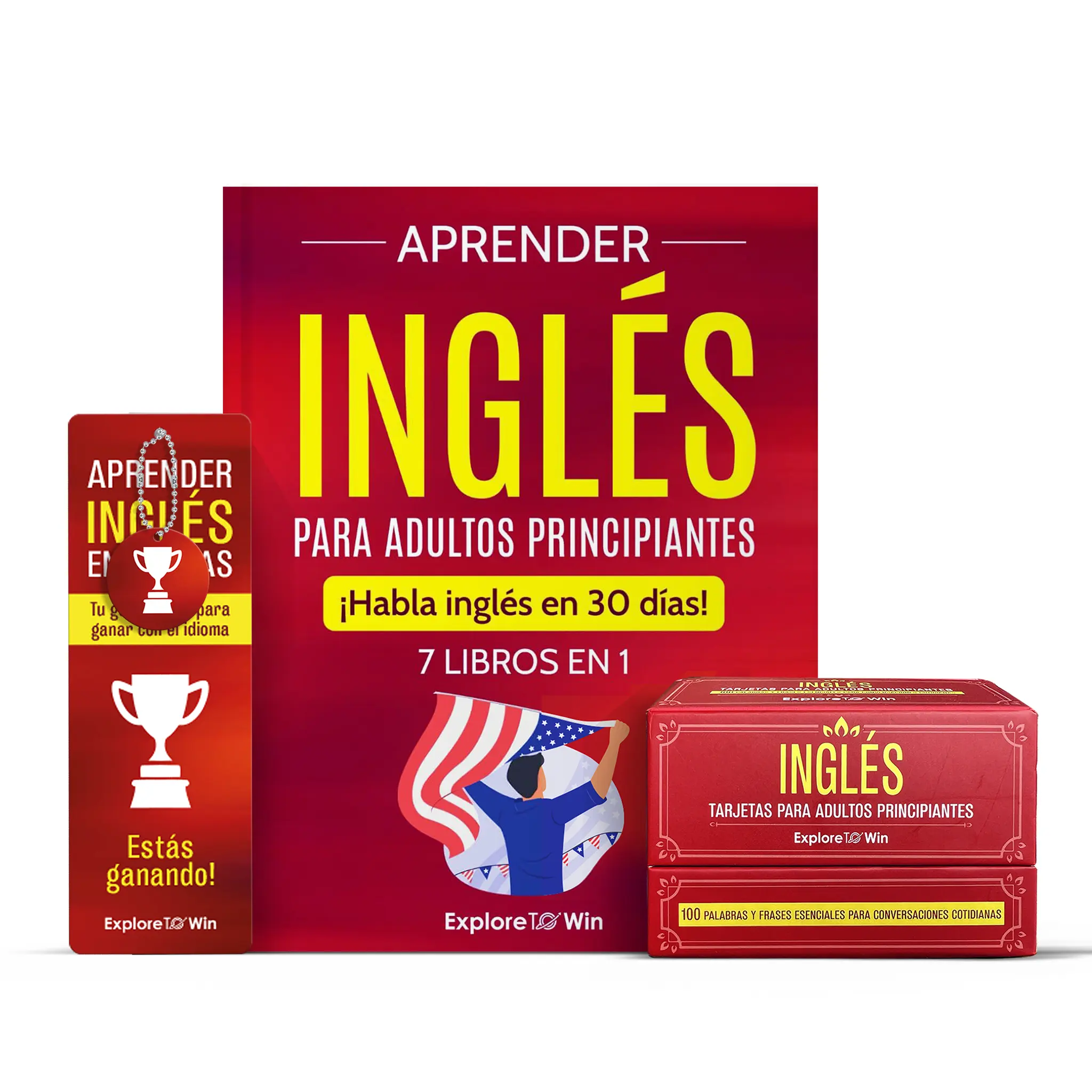 Aprender inglés para adultos principiantes:  7 libros en 1 + 100 Flashcards + Bookmark: ¡Habla inglés en 30 días!