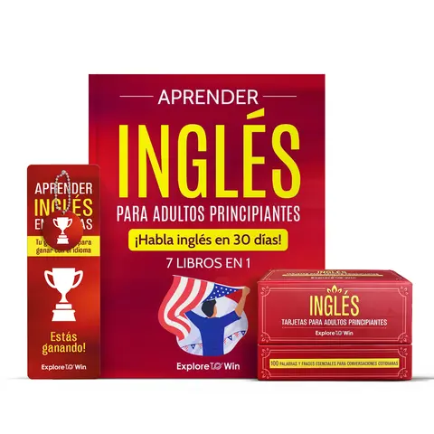 Aprender inglés para adultos principiantes:  7 libros en 1 + 100 Flashcards + Bookmark: ¡Habla inglés en 30 días!