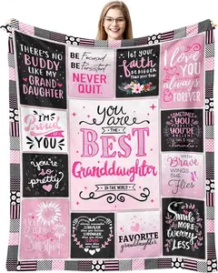 Granddaughter Gifts Blanket, Granddaughter Gifts from Grandma Grandpa Nana, Birthday Gifts for Granddaughter, Best Great Granddaughter Gifts, to My Granddaughter Graduation Blanket 60"x50"