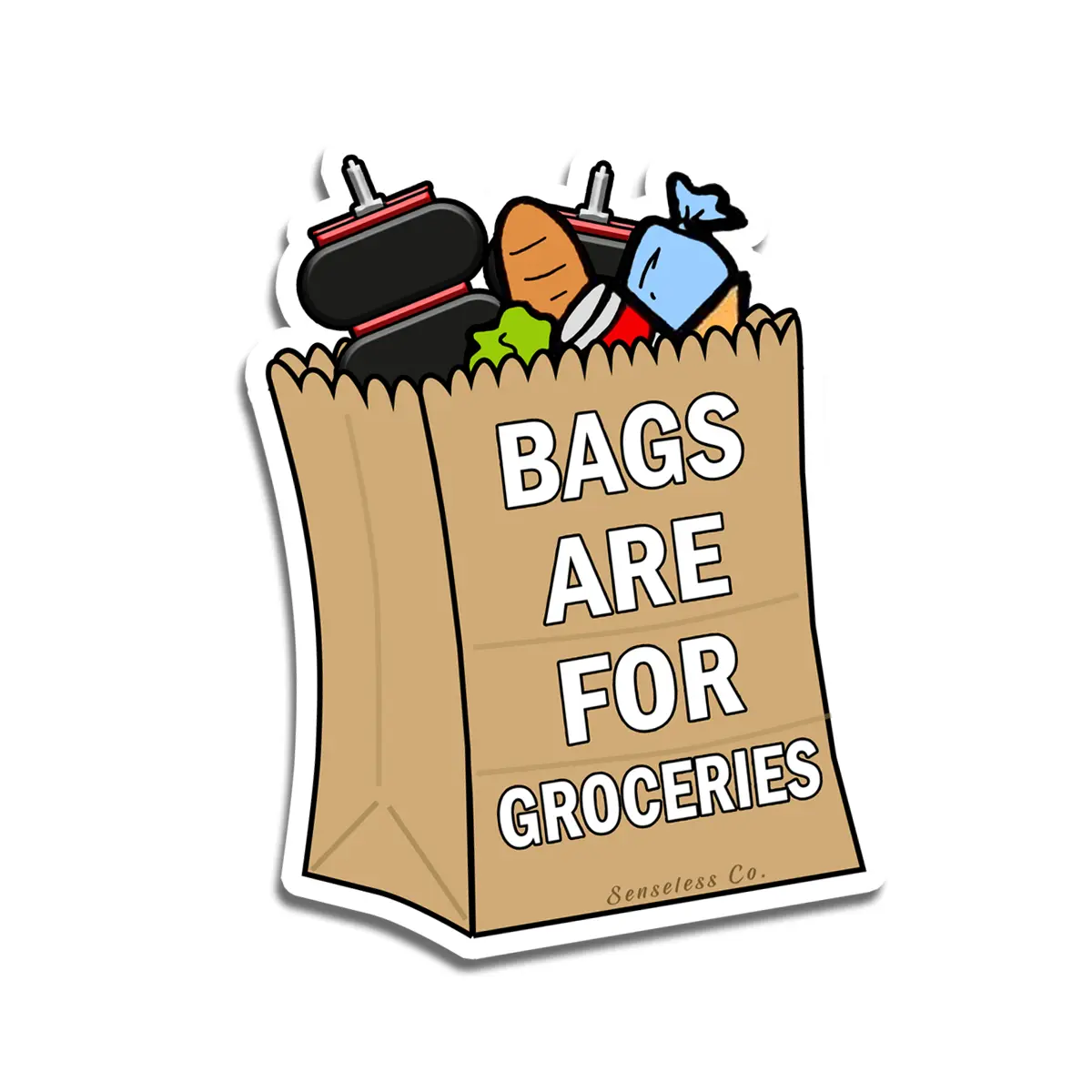 Bags Are For Groceries Car Sticker