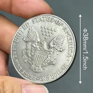1PC American 1816-1918 Eagle of Liberty Statue Coin Box Silver Commemorative Collection New Gift Copy Coin