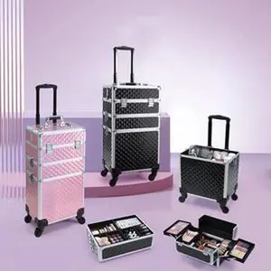 Beauty Case - Stylish Makeup Organizer with Mirror and Compartments for Travel and Daily Use Cosmetic