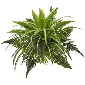 Nearly Natural 22" Mixed Greens and Fern (Set of 3)