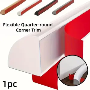 2meters Flexible Quarter-round Corner Trim, Quarter circle molded corner, Peel-and-stick Edges Trim, Self-adhesive Edges, for Flooring,Bendable Corner Countertop Trim, Installation