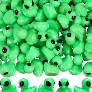 20/60pcs Alien Duck Statues, Mini Ufo Theme Resin Collectibles, Resin Figurine, Sci-Fi Decor, Shelf Decor, Desk Ornament, Garden Display, Halloween Gift