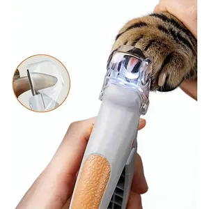 LED Pet Nail Clippers with Magnifier - Anti-Splash Cover, Adjustable Safety Guard, Replaceable Blades, Ergonomic Handle for Dogs Cats - Home Grooming Tool