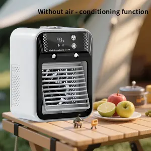 Portable Air Cooler Fan with Built-In Battery, Dual Speed Spray Functionality, Ideal for Travel Office Home Use, Cooling Effect Up to 3°c, LED Display Fan