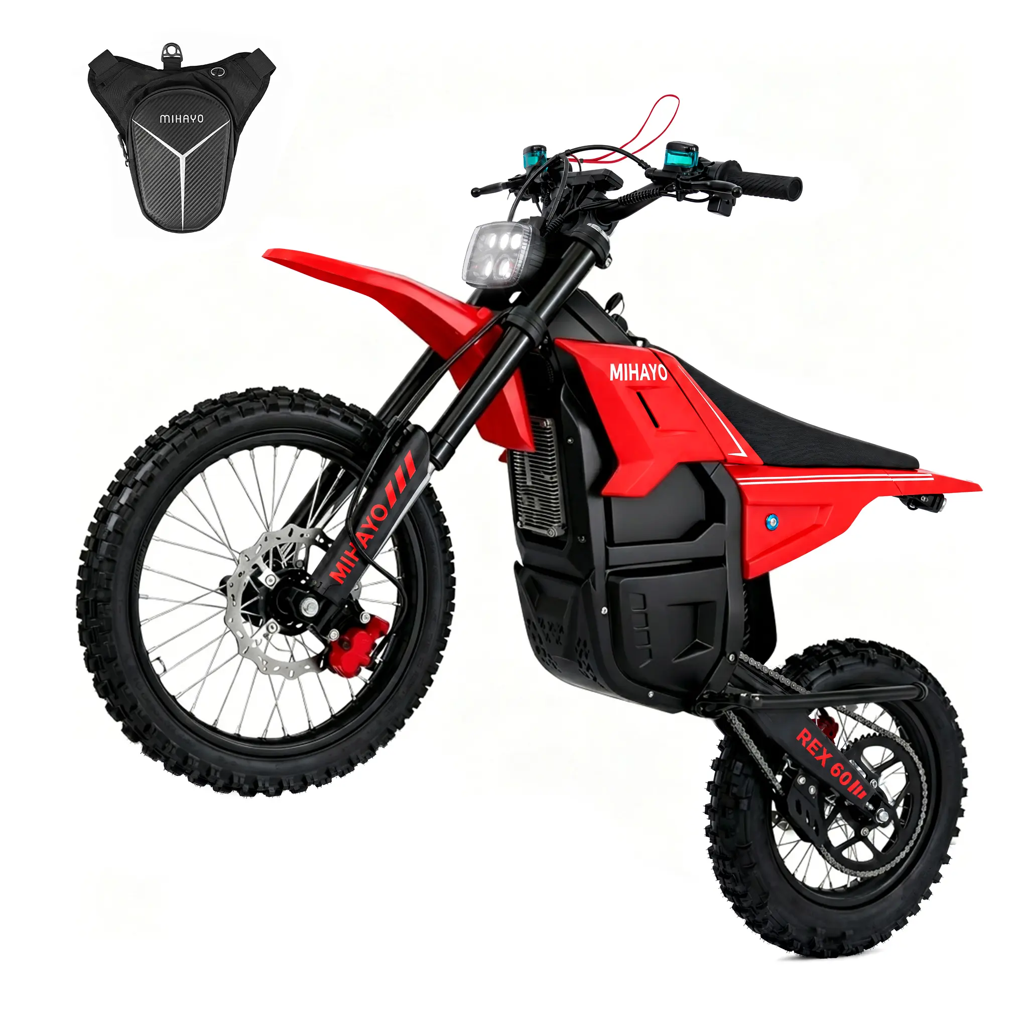 Off-Road Electric Dirt Bike for Adults, 5500W Motor, 50 MPH, 60 mi Range, 60V 30Ah Removable Battery, 17/14" Tires for Outdoor Adventures, 4.5Ft - 6.5Ft