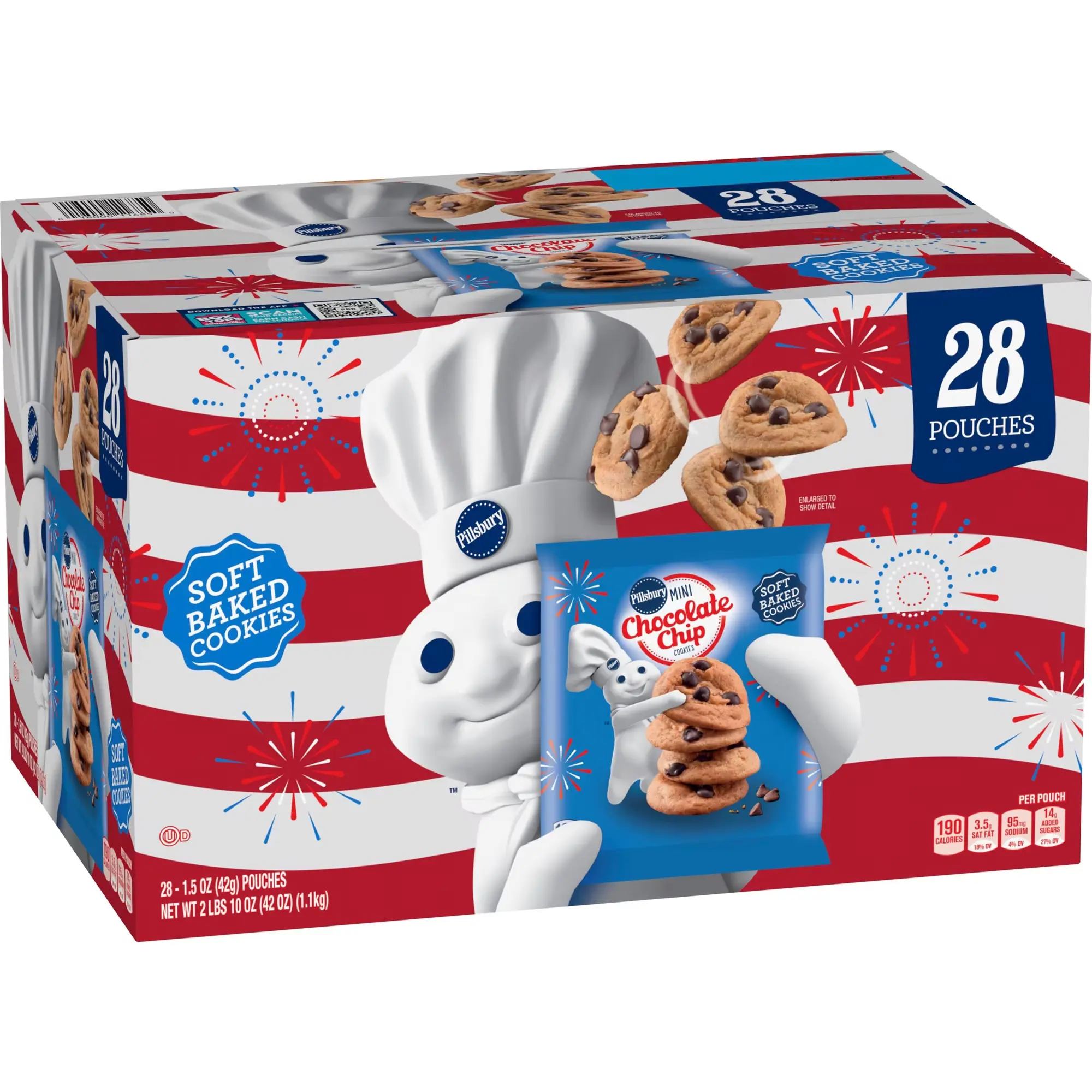 Pillsbury Soft Baked Mini Chocolate Chip Cookies, 1.5 oz., 28 pk.