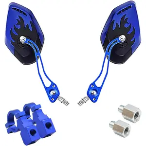 Adjustable Bicycle Handlebars Rearview Mirrors, Universal for Bikes, Motorcycles, Electric Bikes, Blue, Adjustable Mirrors