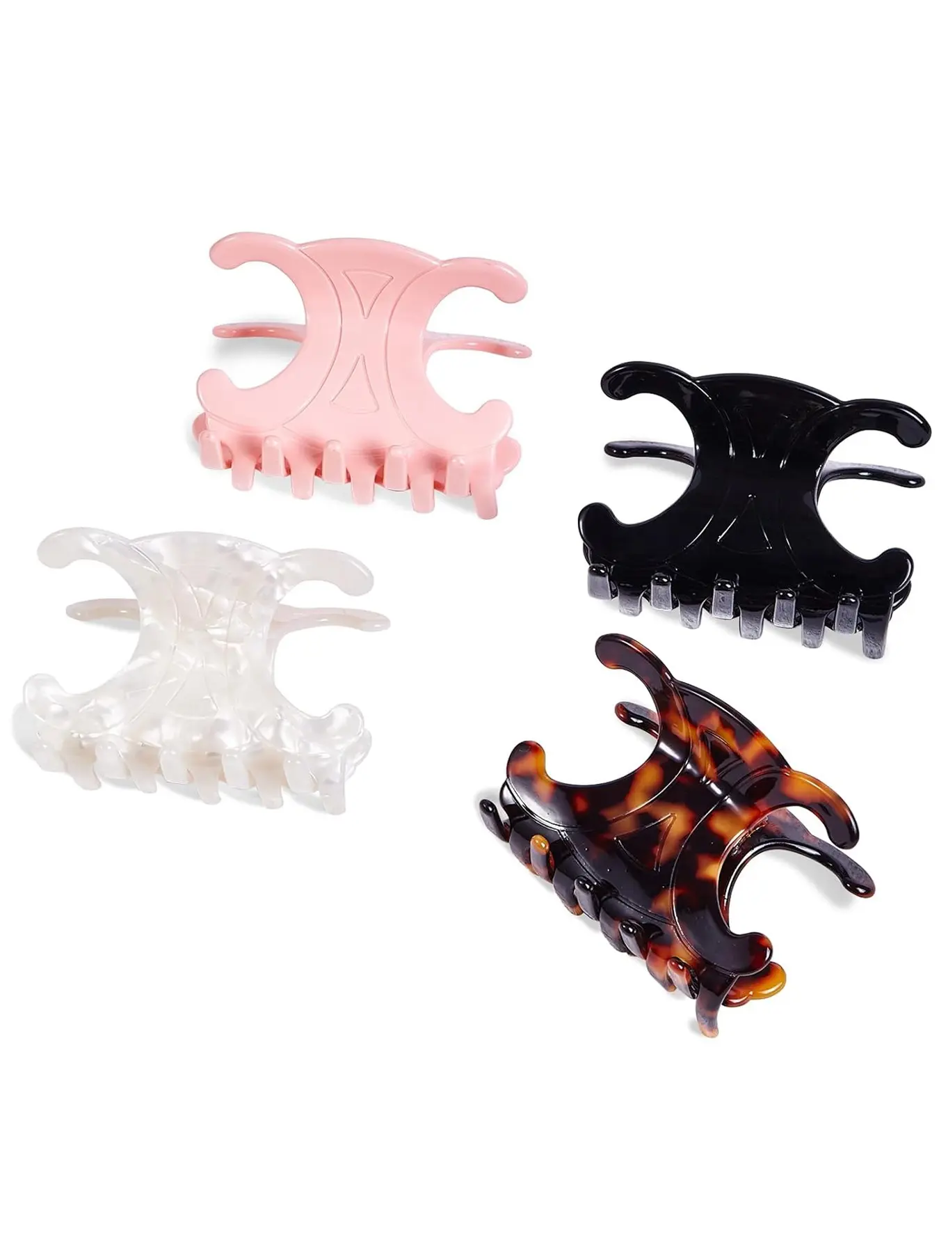 Premium Durable Acetate Butterfly Hair Clips, Hair Claws, Updo Hair Accessories, 4-Pack Medium Size, Secure Hold for Updos, Perfect for Styling, 2.76 X 1.66 in, Hair Claws Set, Hair Style Accessory