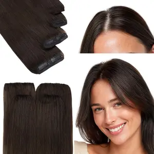 GOO GOO Scalp Hair Fill-Ins Clip-Ins Hair Extensions Natural Coverage for Thinning Areas Remy Human Hair Lightweight and Invisible Straight Natural Hair