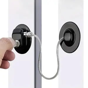 Child Safety Lock, Multifunctional Safety Window Lock, Safety Cable Door Lock, Children Protection Window Restrictor, Child Safety Window Stopper, Anti Theft Lock Limiter, Durable, Security, Easy To Install, Nursery