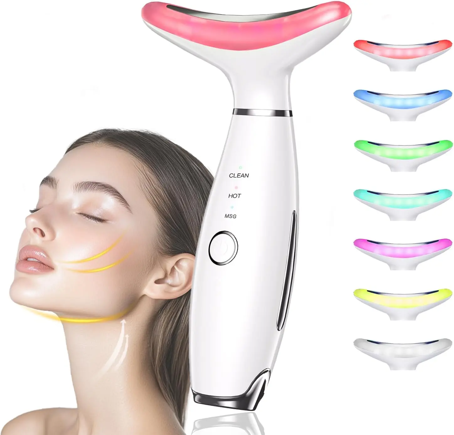 [DOCHEN] Facial Massager Tool - 7 Color LED Beauty Products, Vibration Thermal Face S-Culpting, Double Chin Neck Beauty Instrument, Rechargeable Battery Portable Skin Care Device, Gift for Women, Abs, Women's Personal Gadgets, Radiant Skin, Acne Prone