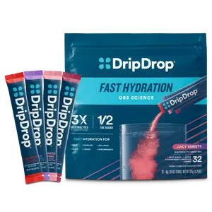 DripDrop Juicy Variety Pack Electrolyte Powder, 8 oz sticks, 32 count