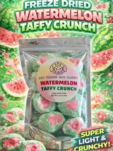 Watermelon Taffy Crunch Freeze Dried Candy Snack Airy Crunchy Sweet & Crunchy Flavor Super Light & Crunchy Treat