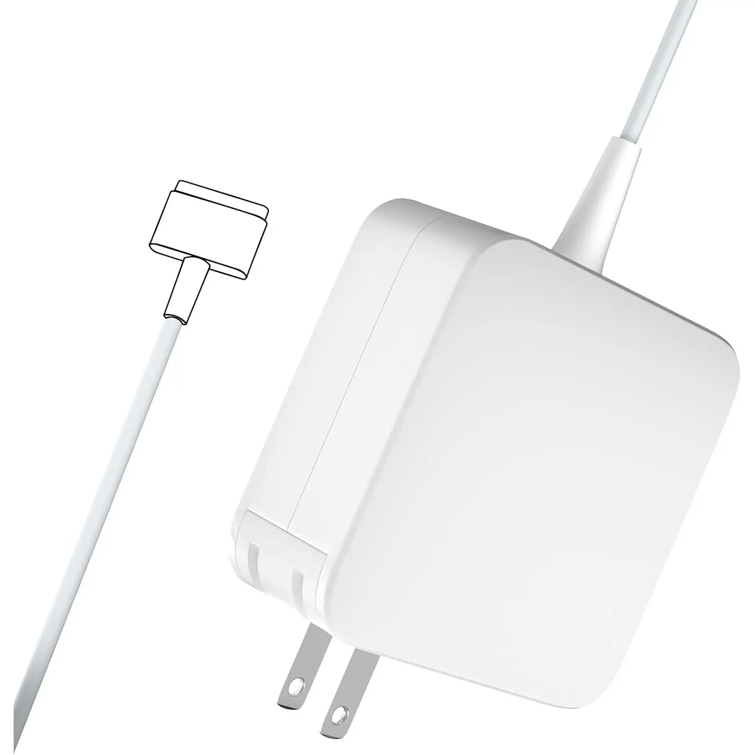 60W/85W 2-Tip AC Power Adapter for MacBook Pro 13-15 Inch Retina (Mid 2012+), 20V, 100-240V 50/60 Hz, 6.6ft Cord, A1398 Compatible, CE/FCC/ROHS Certified, Magnetic 5-Pin DC Connector, Galvanized Copper Wire Core, 1-Year Replacement Charging Solution, Powe