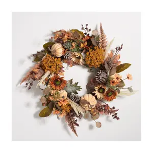 Safavieh  28" Oak Leaf & Pumpkin Wreath w/Pineones