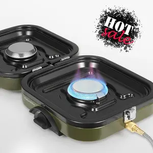 Naturehike 2-Burner Folding Camping Stove with Griddle – 16000 BTU Portable Gas Stove, Adjustable Burners,Lightweight & For Camping, Tailgating Outdoorfun camping accessories dealsforyoudays