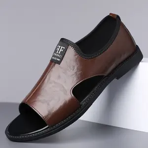 Spring and summer men's black and white brown lightweight and comfortable sandals with rubber sole and matching design sandals men Boy Walking Shoes