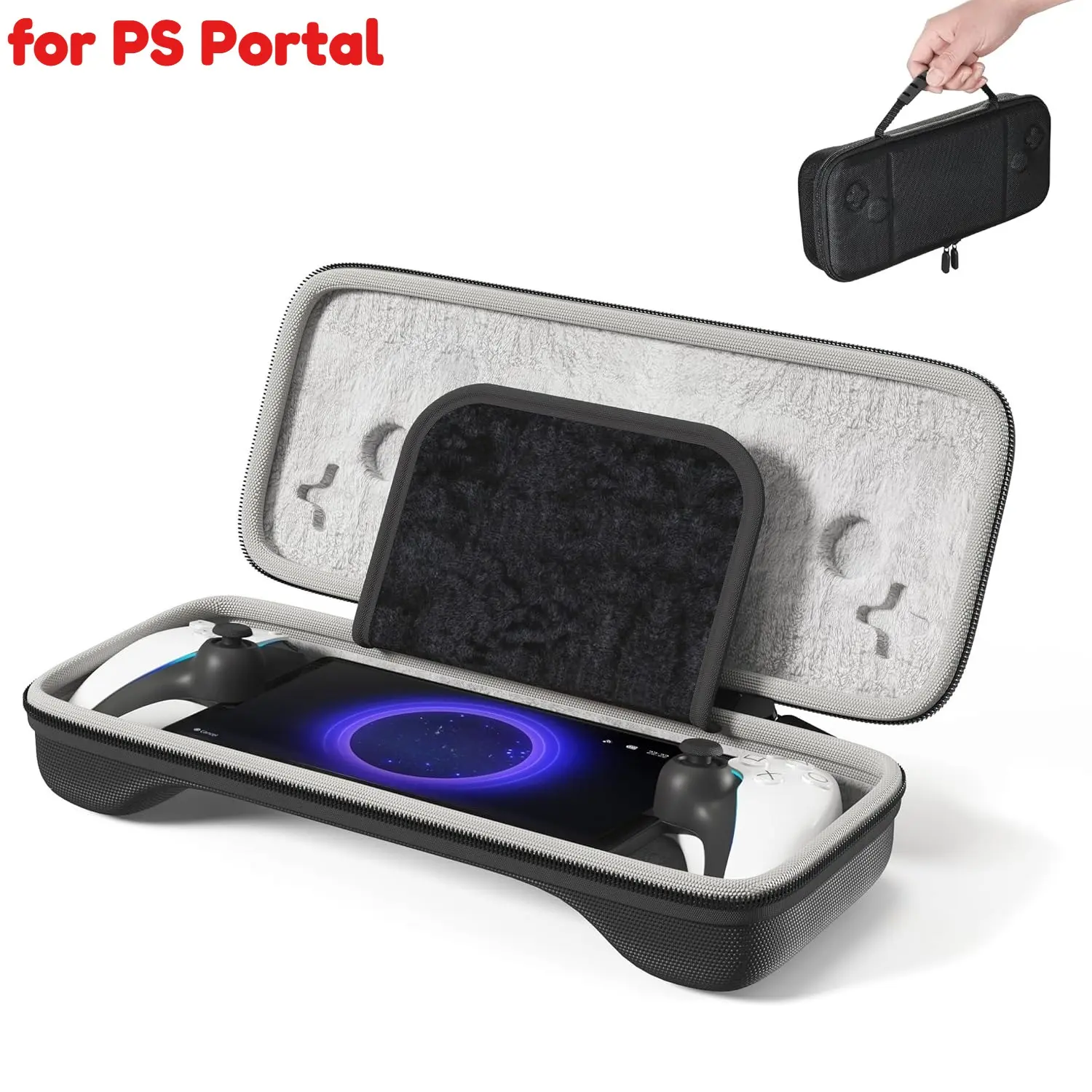 Slim Fit Hard Shell Carrying Case for Playstation Portal Remote Player, Portable Protective Storage Bag for Ps Portal, Travel Organization Pouch, Portable Travel Organizer