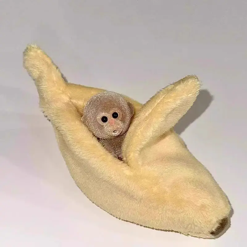 Cute Monkey Banana Plush Doll Sweet Soft Stuffed Animal Healing Kawaii Dopamine Plush Toy Adorable Cartoon Decor Teen Girls Gift